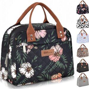 HOMESPON Unisex Adult Print Insulated Lunch Tote with Front Pocket NEW